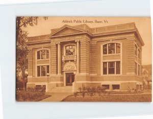 Postcard Aldrich Public Library, Barre, Vermont