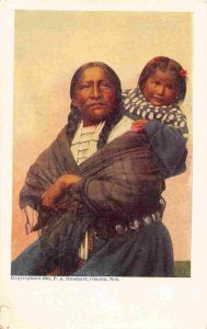 Native American Woman & Baby American West 1905c postcard