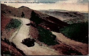 c1915 DENVER CO DENVER MOUNTAIN PARK AUTO HIGHWAY GOLDEN PLAINS POSTCARD 36-209