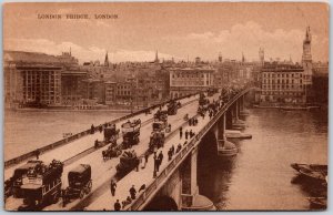 London Bridge London England Spanning the River Thames Postcard