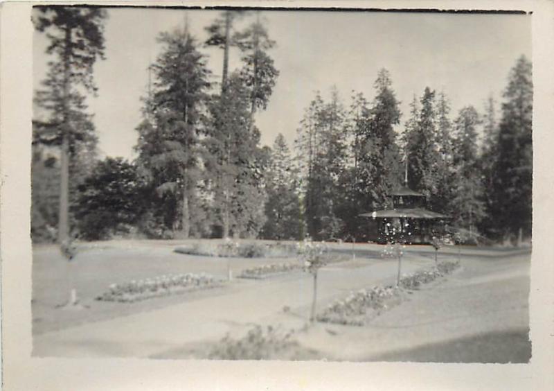 Real photo Vancouver Canada Stanley Park gardens and music band stand