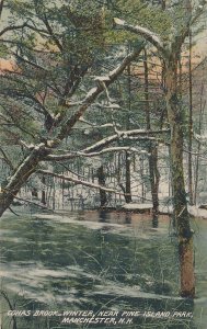 Winter at Cohas Brook near Pine Island Park Manchester NH New Hampshire pm 1910