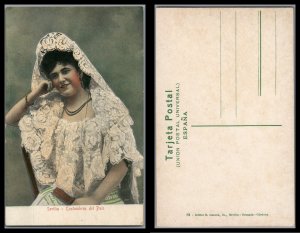 ABRO Spain Lady in the costume of the country Vintage Unused