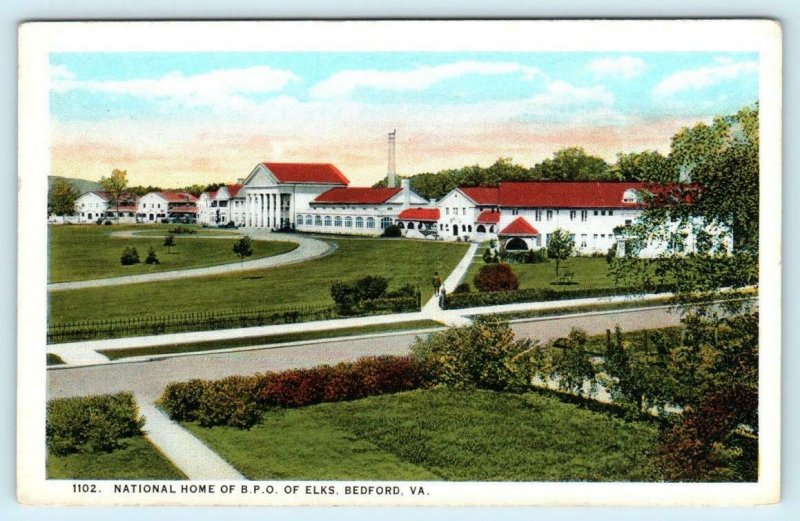 2 Postcards BEDFORD, Virginia VA ~ National ELKS HOME B.P.O.E. Peaks of Otter