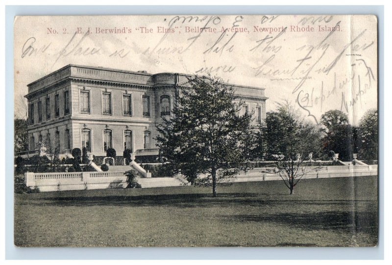 C. 1900-07 The Elms Bellevue Avenue Newport Rhode Island Postcard P213E