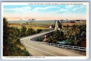 1920's OLD JUG BRIDGE FREDERICK MARYLAND MD LOUIS KAUFMANN ANTIQUE POSTCARD