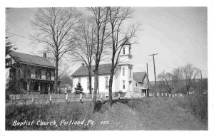 Baptist Church Portland Pennsylvania Real Photo RPPC postcard