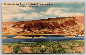 Nevada~Looking Across Lake Mead~Fortification Mtn~Colourpicture~Vintage Linen PC