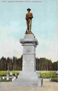 Soldier Monument Olympia Washington 1910c postcard