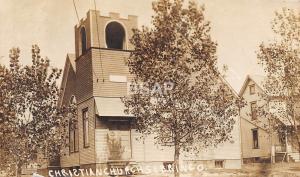 Ohio Postcard Real Photo RPPC 1910 SEBRING Christian Church Building