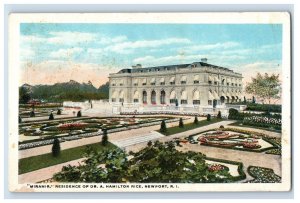 Vintage Residence Of Dr. A. Hamilton Rice, Newport, RI. Postcard F114E