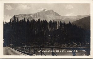 Field BC Mt. Wapta & Emerald Lake c1923 Real Photo Postcard G53