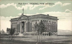 Deming New Mexico NM High School c1910 Postcard