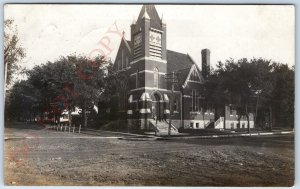 c1900s Ackley IA RPPC Presbyterian Church Real Photo Dubuque Sioux City RPO A126