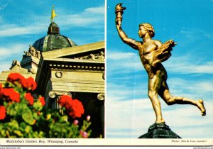 Canada Winnipeg Golden Boy Atop The Manitoba Legislative Building 1977