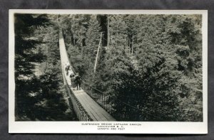 h220- Canada VANCOUVER BC Suspended Bridge Capilano Real Photo PC.