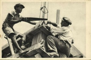 israel palestine, Jewish Builders, Judaica (1930s) Benor-Kalter Postcard