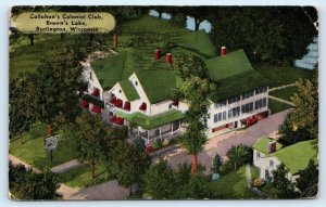 BURLINGTON, WI Wisconsin ~ Roadside CALLAHAN'S COLONIAL CLUB 1951 Postcard