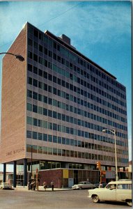 Vtg The Simms Building Street Views Old Cars Albuquerque New Mexico NM Postcard