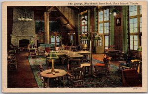 Rock Island Illinois ILL, The Lounge, Blackhawk State Park, Vintage Postcard