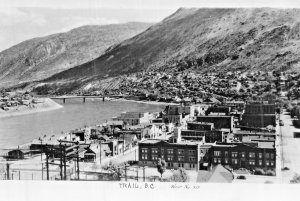 Trail British Columbia Canada~Weir No. 20~Elevated View RPPC Real Photo Postcard