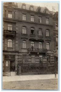 Mannheim Germany RPPC Photo Postcard View of Building Entrance 1918 Posted