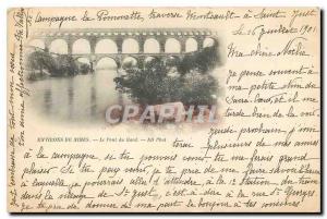 Old Postcard surroundings Nimes Pont du Gard (1900 card)