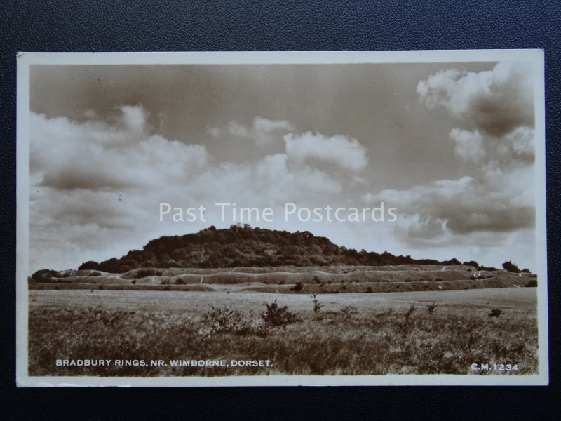 Dorset WIMBORNE Bradbury Rings - Old RP Postcard by Thunder & Clayden CM1234