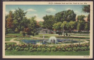 Lakside Park and Zoo,Fond Du Lac,WI Postcard 