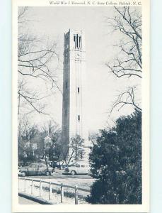 Pre-chrome WORLD WAR I MEMORIAL TOWER Raleigh North Carolina NC AF8959@