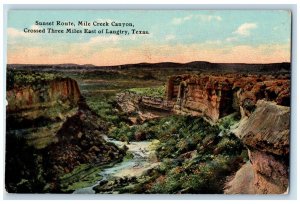 c1910 Sunset Route Mile Creek Canyon Crossed Three Miles Langtry Texas Postcard 