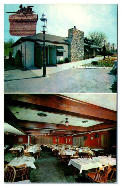 1950s/60s Iron House Restaurant, Norwood, MA Postcard