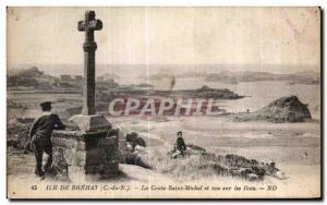 Old Postcard Island Brehat La Croix Saint Michel and view on islands