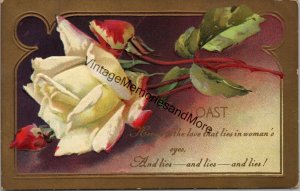 A Toast Here's to the Love that Lies in Women's Eyes Postcard PC214