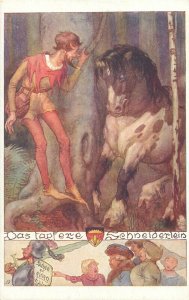 German legends & tales - The Brave Little Tailor - artist postcard