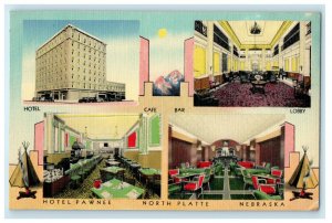 1943 Multiview of Hotel Pawnee North Platte Nebraska Vintage Posted Postcard