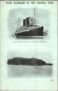 Anchor Line Steamship CALEDONIA Staffa Scotland c1905 Postcard