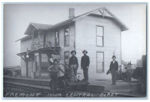 c1960's Central Fremont Iowa IA Vintage Train Depot Station RPPC Photo Postcard