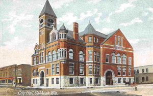 City Hall Oshkosh Wisconsin 1917 postcard