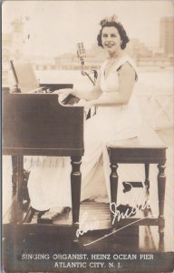 RPPC Postcard Singing Organist Heinz Ocean Pier Atlantic City NJ