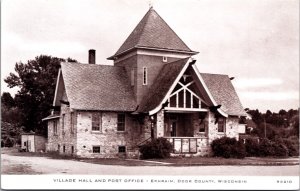 Postcard Village Hall and Post Office Ephraim, Door County, Wisconsin