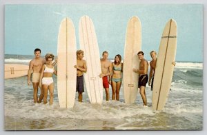 Ocean City Maryland Beach Surfboard and Sexy Swimsuits Men Women Postcard E25
