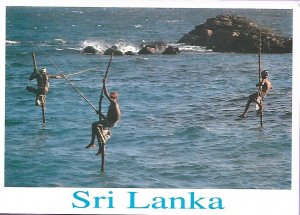 SRI LANKA - STILT FISHING - MAIL CARD FROM SRI LANKA