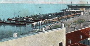 Postcard Italian Royal Navy Rare Mar Piccolo Torpedo Boats Station