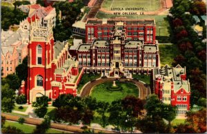 Linen Postcard Loyola University in New Orleans, Louisiana