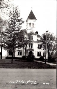 Real Photo Postcard Court House in Shell Lake, Wisconsin