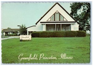 Princeton Illinois IL Postcard Greenfield House c1950's Unposted Vintage