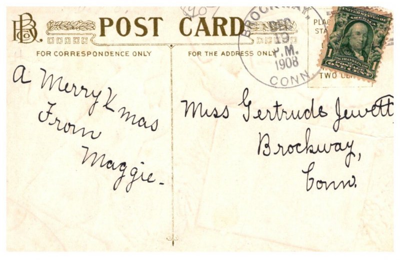 Christmas   Santa Claus Receiving Telegram