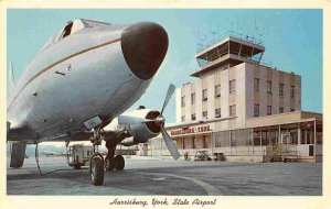 Harrisburg York State Airport Plane Pennsylvania 1950s postcard