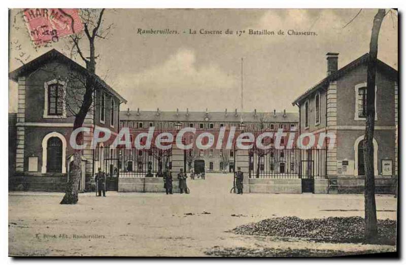 Postcard Rambervillers Old Barracks of Hunters Battalion